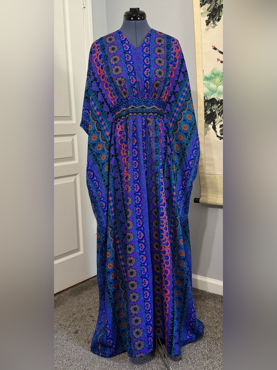 Greencastle Dresses & Skirts - Vintage Psychedelic Neon Caftan V-Neck Maxi Dress